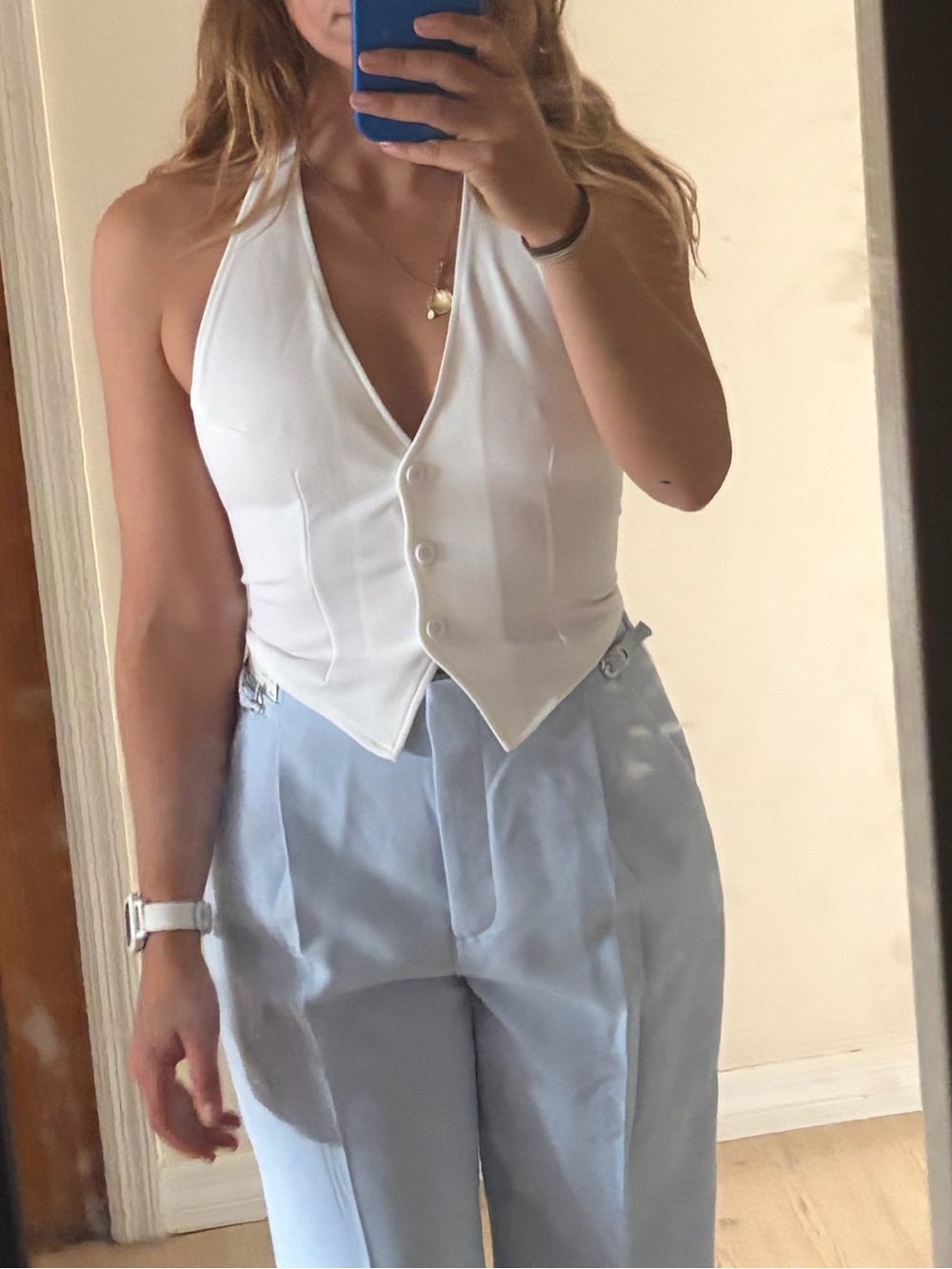 White Halter Vest Top - Picture 3 of 3